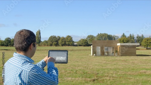 Architect creates a 3D house photo