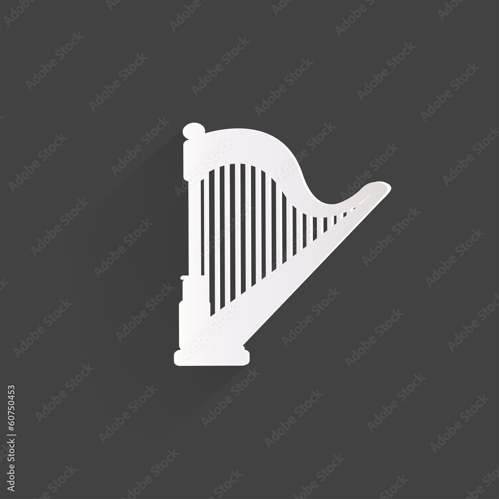 Harp icon. Msic instruments Harp icon. Msic instruments