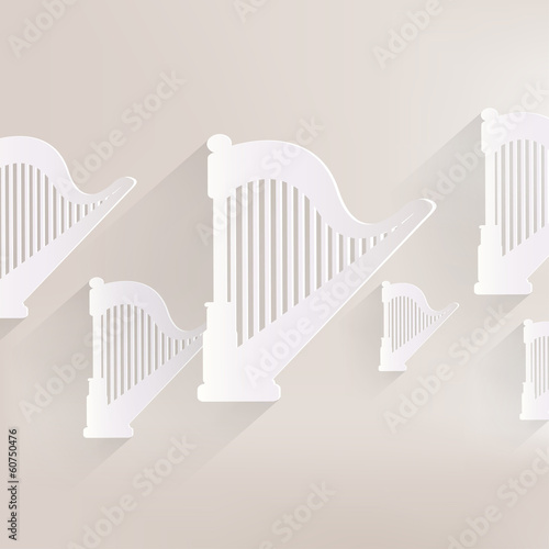 Harp icon. Msic instruments
