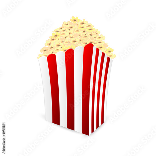 box of popcorn isolated on white background.popcorn icon.vector