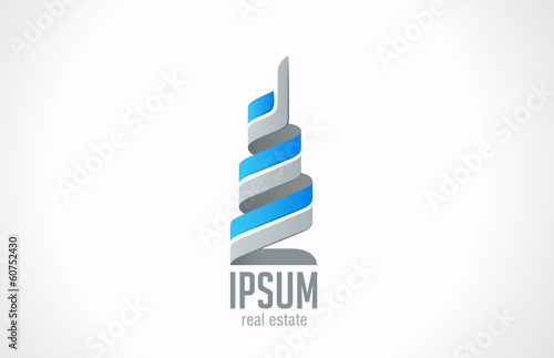 Logo Real Estate building abstract design. Skyscraper realty