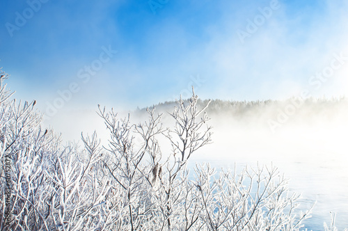 Misty winter landscape, captured in Finland
