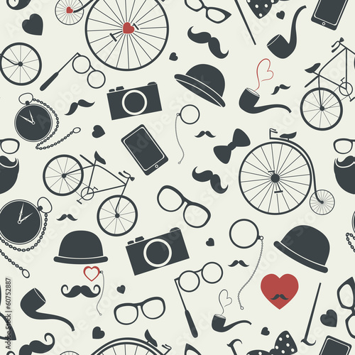 Hipster seamless pattern