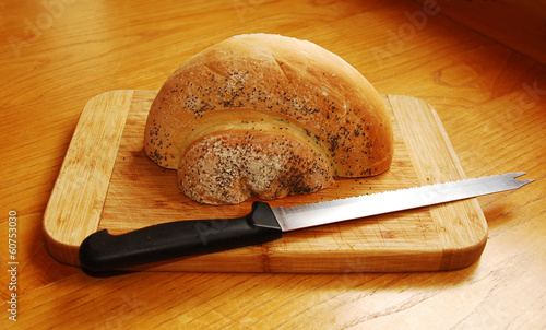 Half a White Swirl Bread Loaf photo