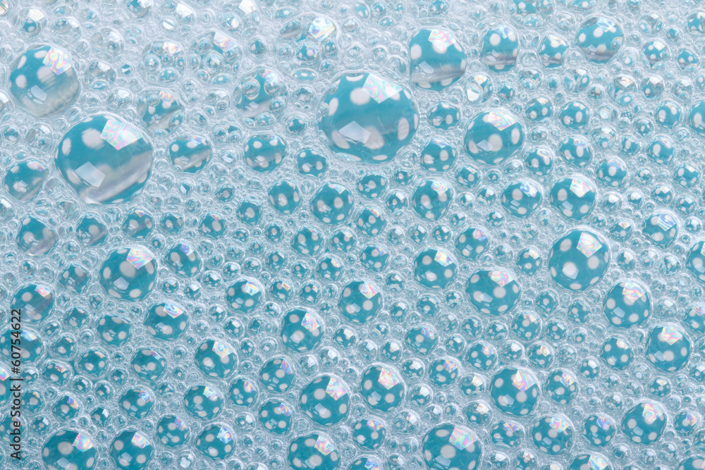 texture of foam bubble blue closeup. background. macro texture of foam bubble blue closeup. background. macro
