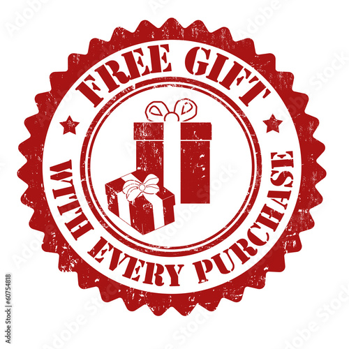 Free gift with every purchase stamp