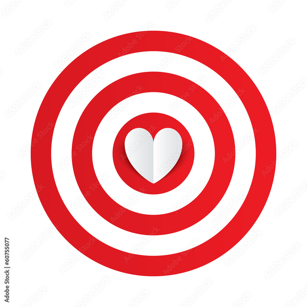 Paper heart in the center of darts target aim. Paper heart in the center of darts target aim.