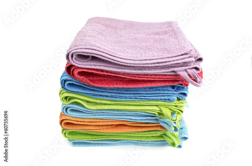 A stack of folded bath towels