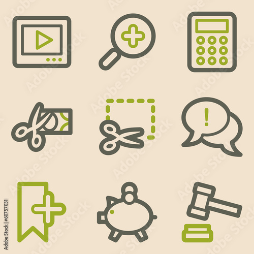 Shopping web icons, vintage series