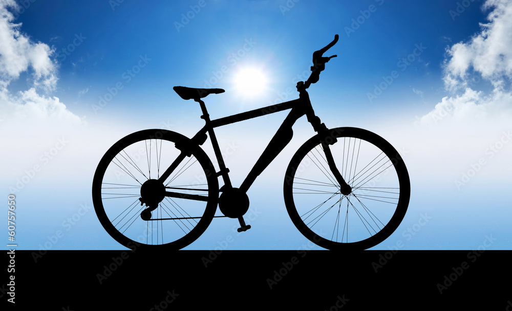 Silhouette of a bike. Sport and active life concept Silhouette of a bike. Sport and active life concept