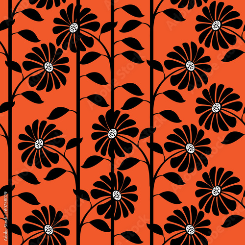 graphic chrysanthemum seamless pattern