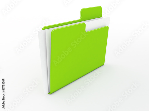 3d folder on white background