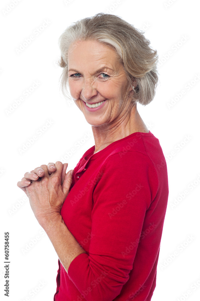 Aged woman looking to camera Aged woman looking to camera