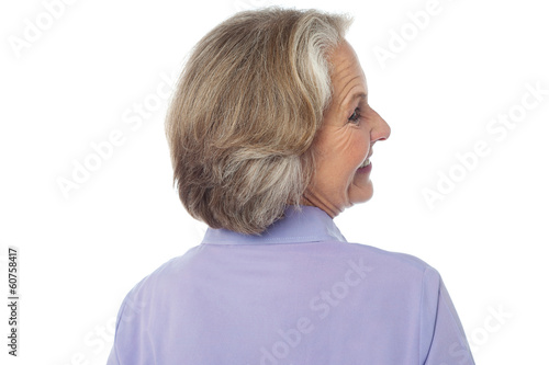 Back pose of an old lady