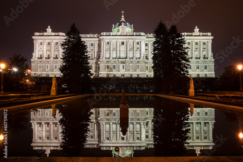 Night view of the Royal Palace of Madrid