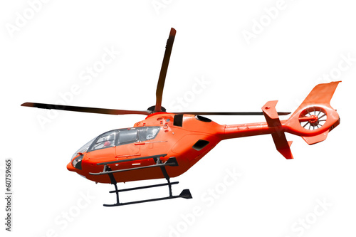 Rescue helicopter isolated photo