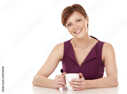 woman drinking coffee