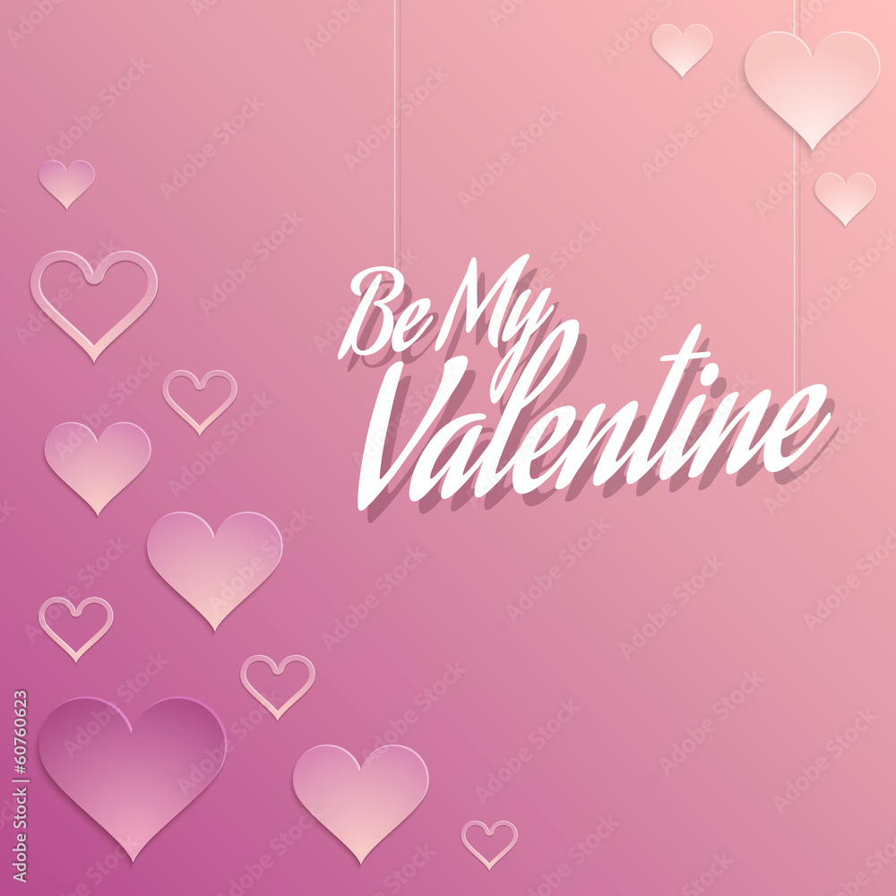 Valentine Background with Hearts Decorations