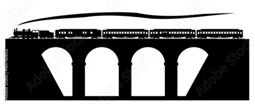 Old train on the bridge