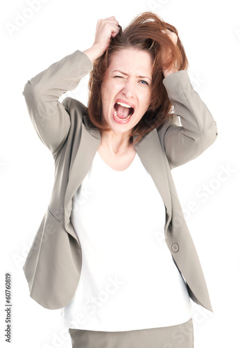 Картината върху платно Portrait of a mad woman with disheveled hair