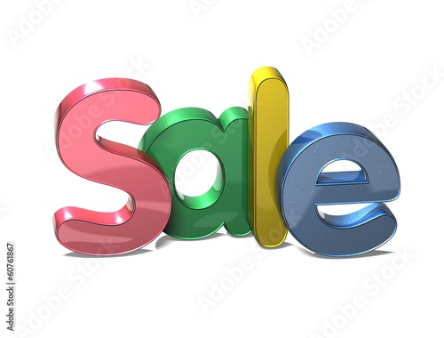 3D Word Sale on white background photo