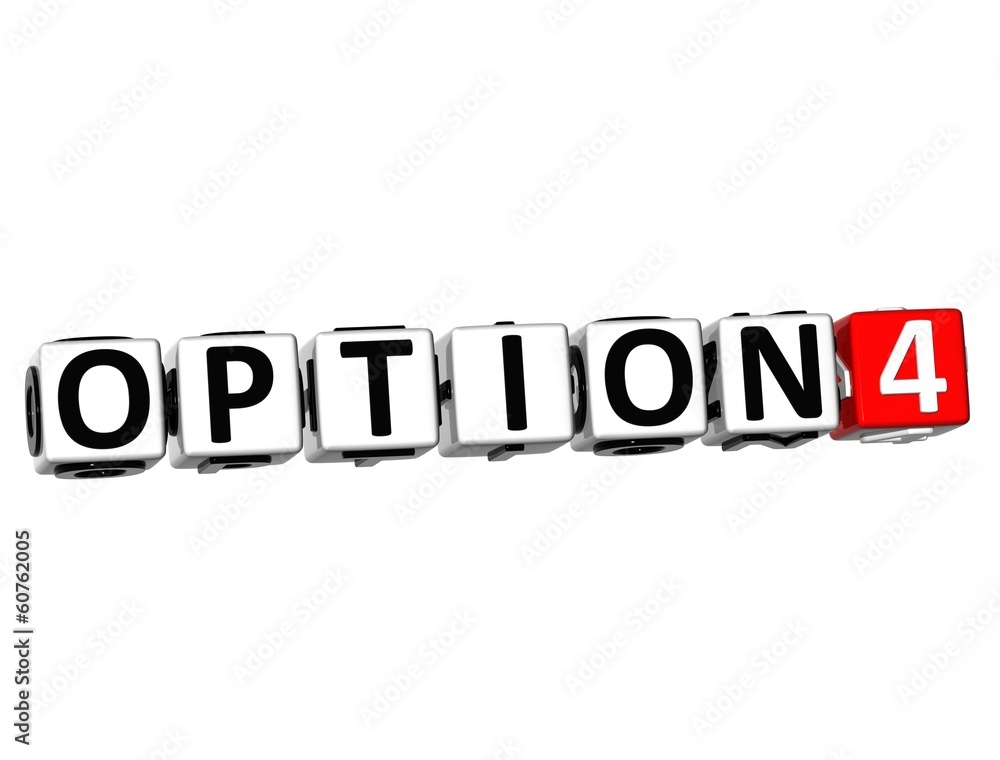 3D Option 4 Button Click Here Block Text 3D Option 4 Button Click Here Block Text