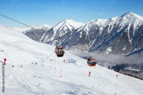 Cableway in Bad Gastein ski region, Austrian Alps