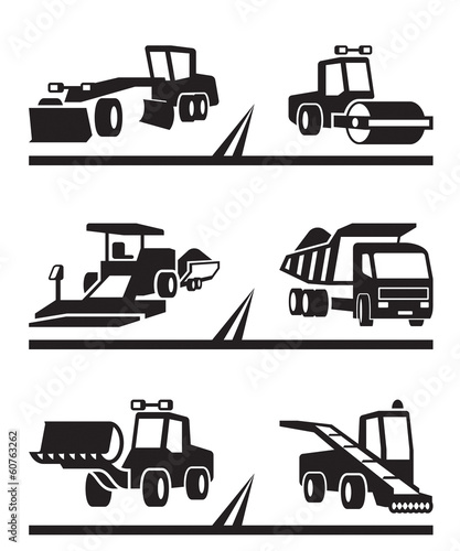 Road construction machinery - vector illustration