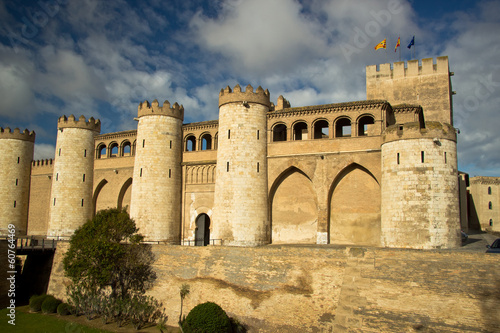 beautiful Aljaferia Palace in Zaragoza, Spain