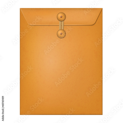 Manila envelope isolated on a white background