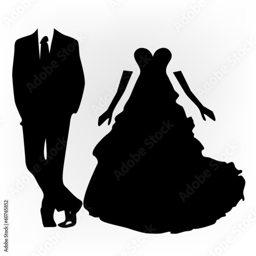 black wedding silhouettes