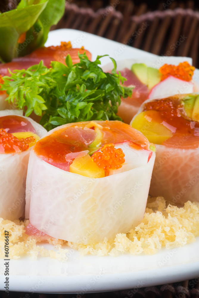 japanese cuisine. sushi on the background japanese cuisine. sushi on the background