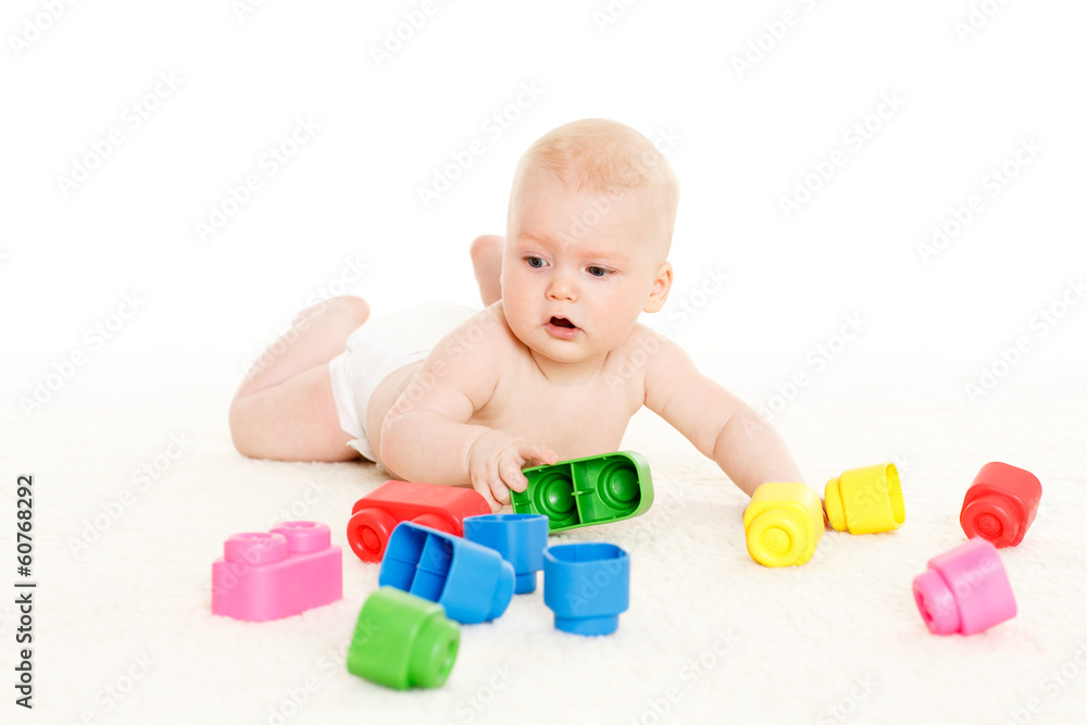 Sweet small baby with toys. Sweet small baby with toys.