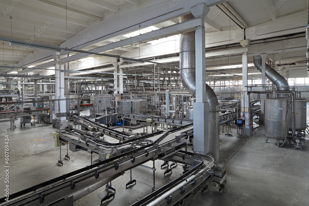 The interior of the brewery bottling and packaging of beer The interior of the brewery bottling and packaging of beer