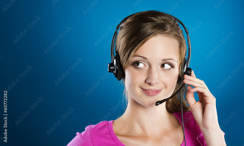 Fototapeta premium Call center woman