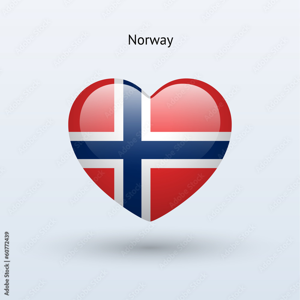 Love Norway symbol. Heart flag icon. Love Norway symbol. Heart flag icon.