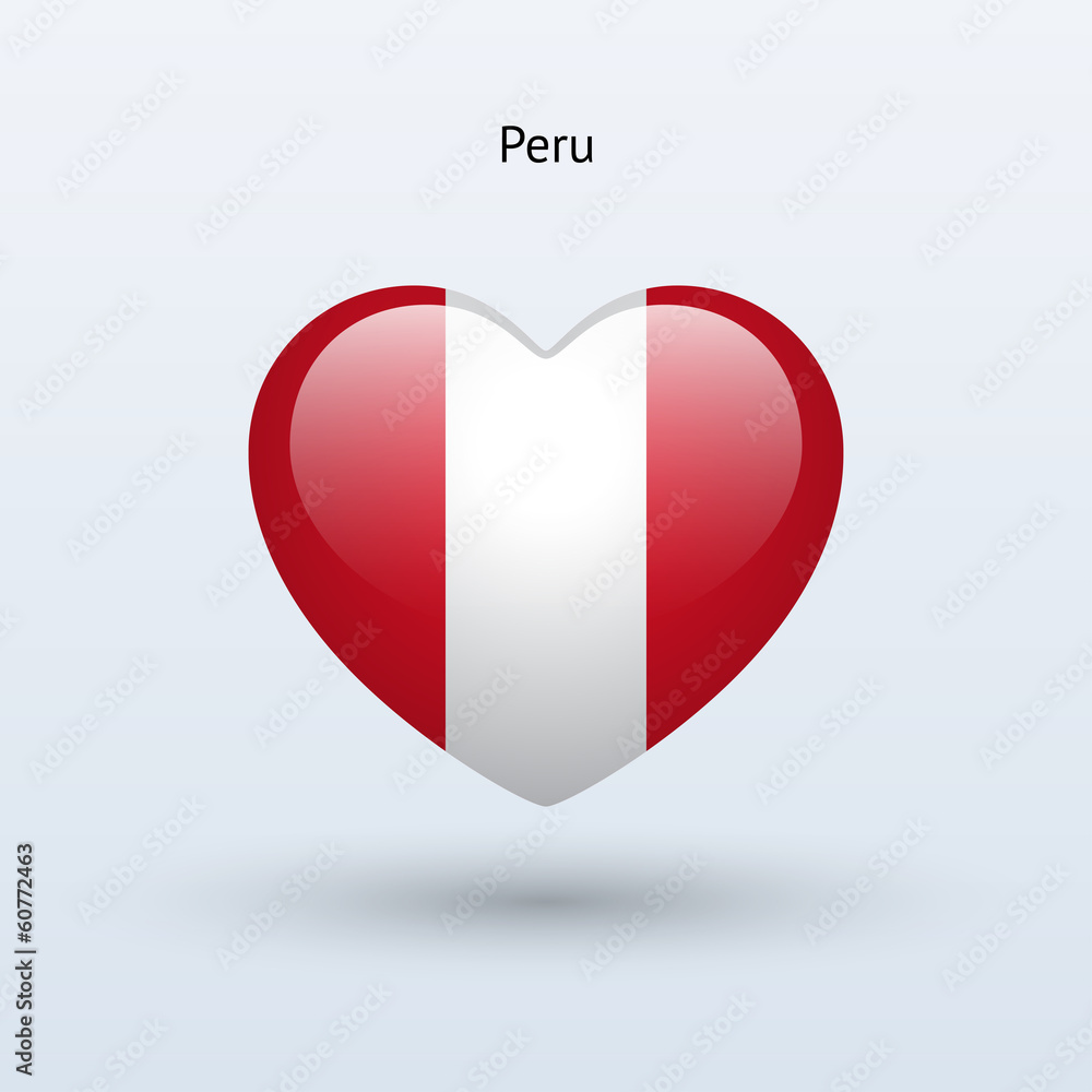 Love Peru symbol. Heart flag icon. Love Peru symbol. Heart flag icon.