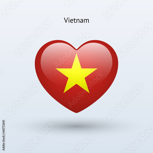 Love Vietnam symbol. Heart flag icon.