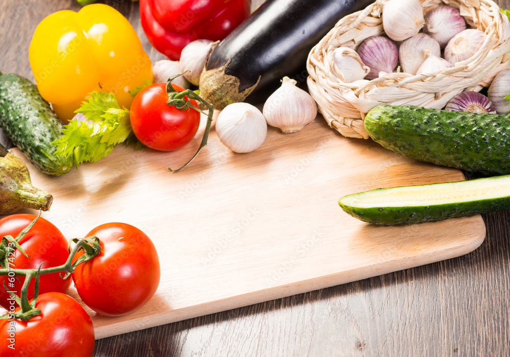 vegetables on the kitchen board vegetables on the kitchen board