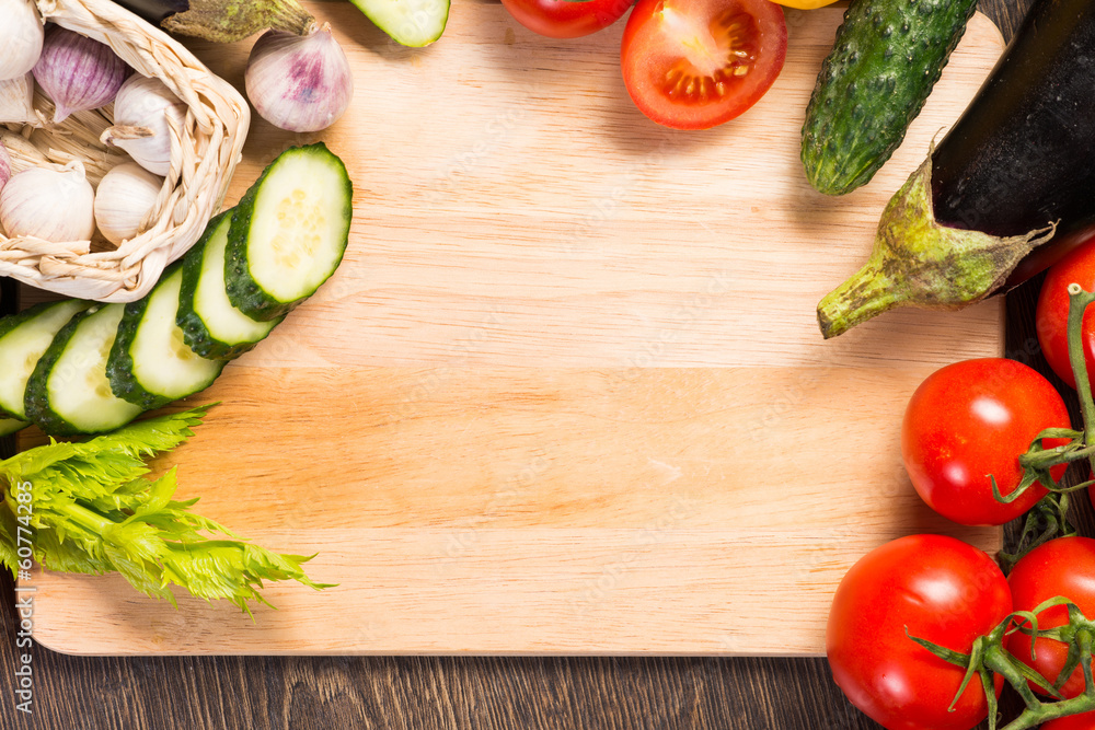 vegetables on the kitchen board vegetables on the kitchen board