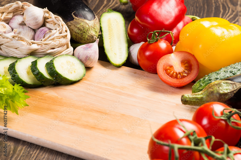 vegetables on the kitchen board vegetables on the kitchen board