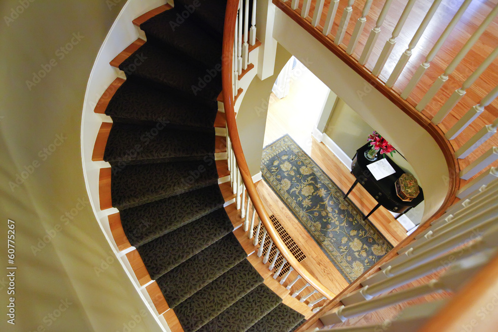 Fototapeta premium Wooden spiril staircase