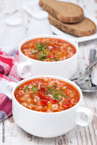 tomato soup with rice and vegetables
