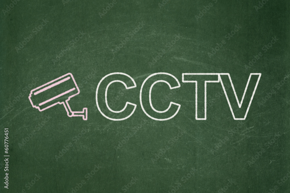 Security concept: Cctv Camera and CCTV on chalkboard background Security concept: Cctv Camera and CCTV on chalkboard background