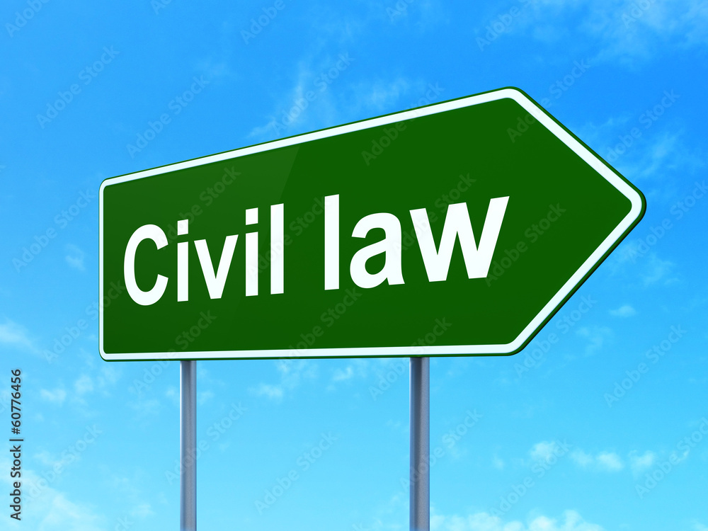 Law concept: Civil Law on road sign background Law concept: Civil Law on road sign background