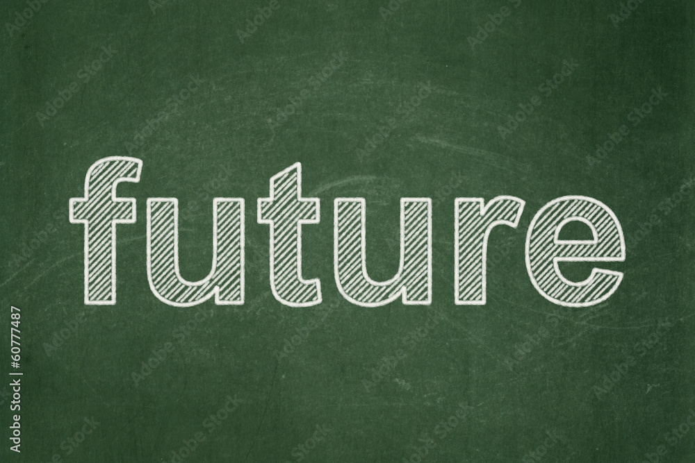 Obraz premium Time concept: Future on chalkboard background