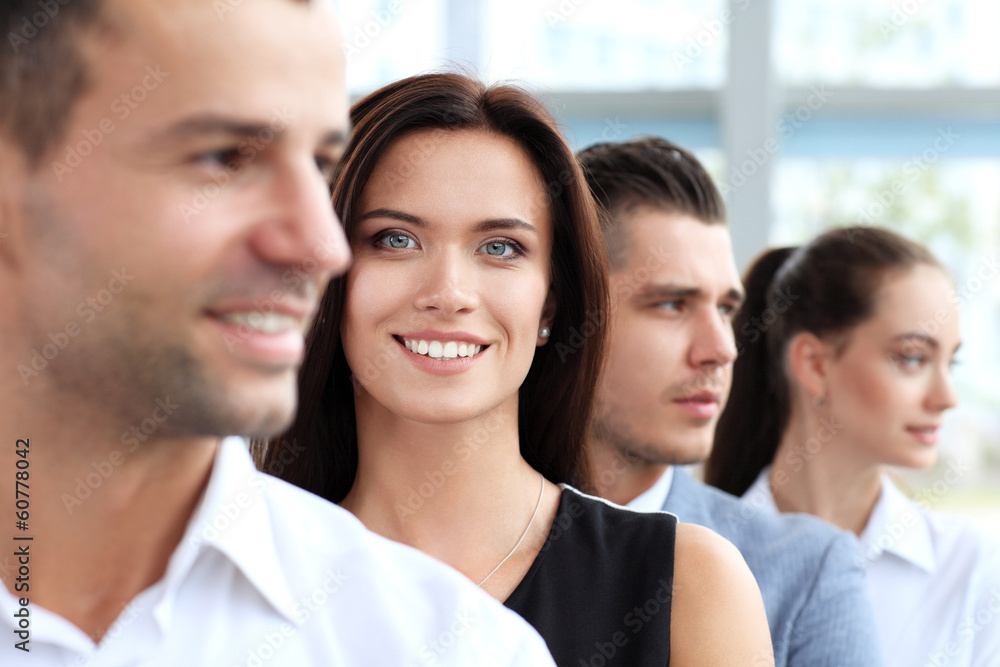 Successful happy woman with business group Successful happy woman with business group
