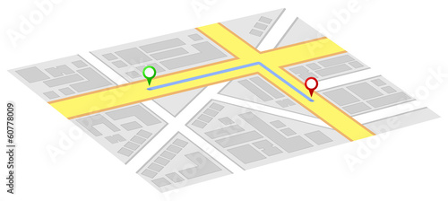 Gps Map Shows Way To Home