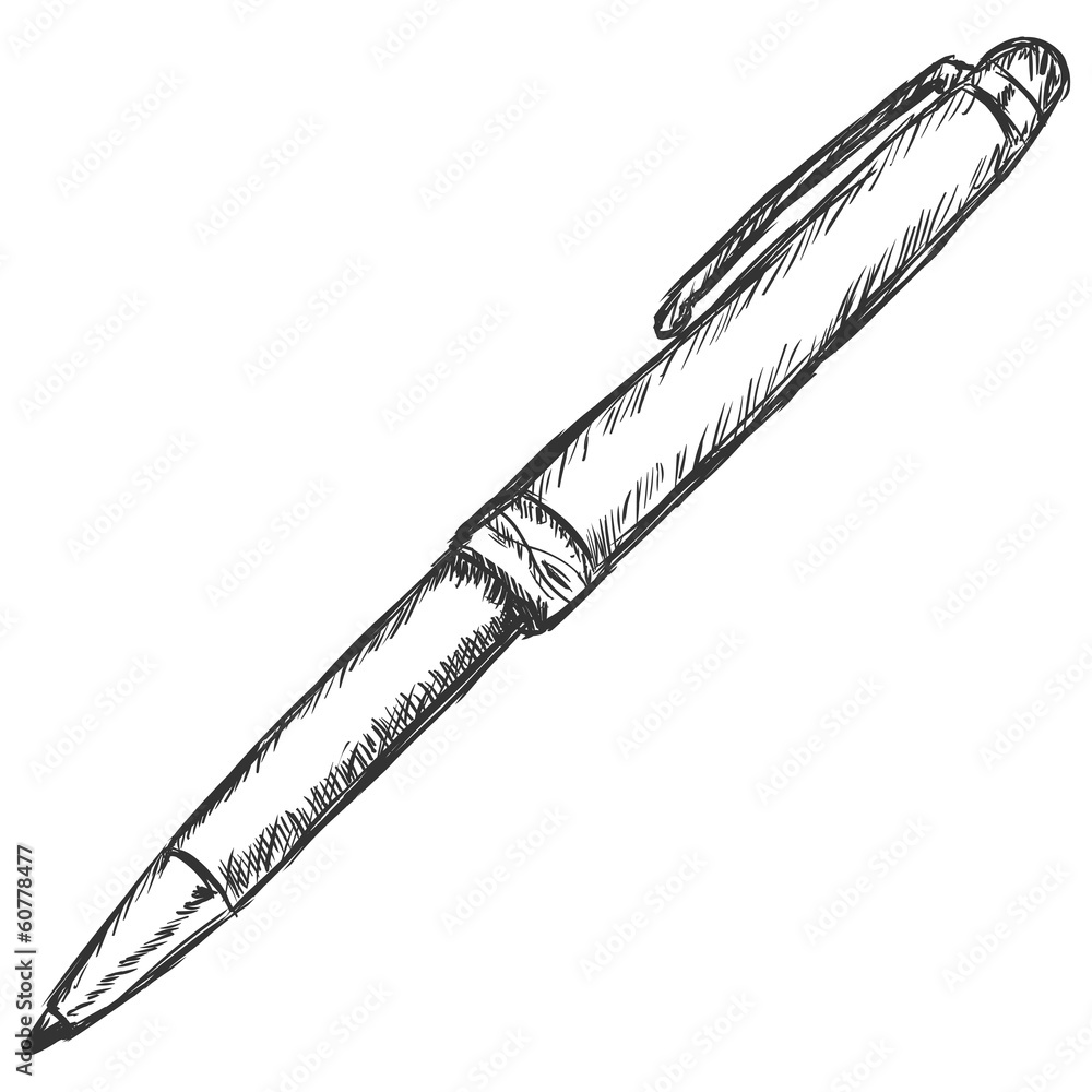vector sketch illustration - fountain pen