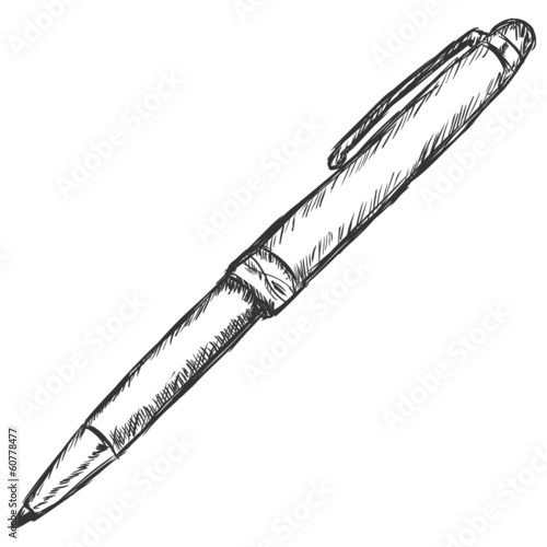 vector sketch illustration - fountain pen